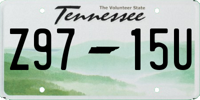 TN license plate Z9715U