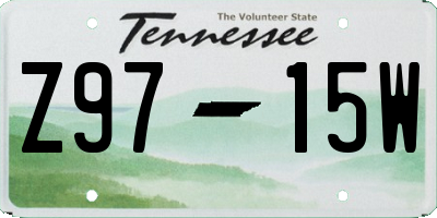 TN license plate Z9715W