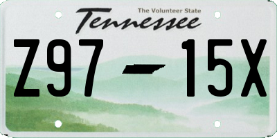 TN license plate Z9715X