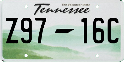 TN license plate Z9716C