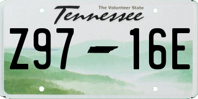 TN license plate Z9716E