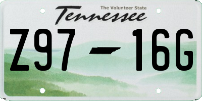 TN license plate Z9716G