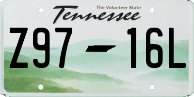 TN license plate Z9716L