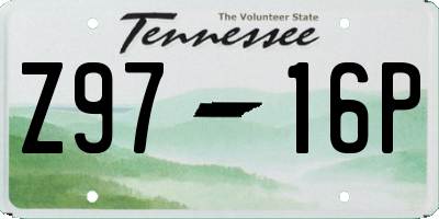 TN license plate Z9716P