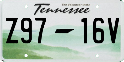 TN license plate Z9716V