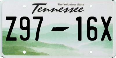 TN license plate Z9716X