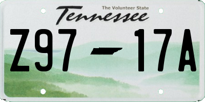 TN license plate Z9717A