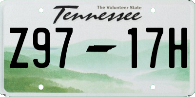 TN license plate Z9717H
