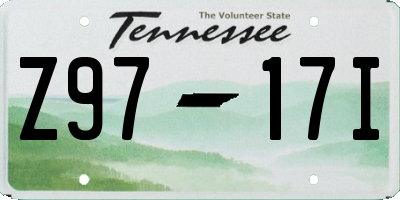 TN license plate Z9717I