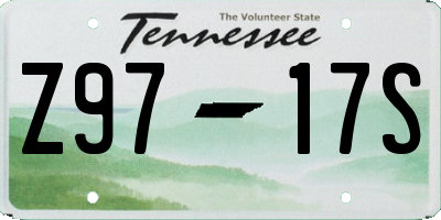 TN license plate Z9717S