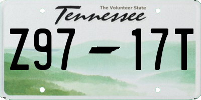 TN license plate Z9717T