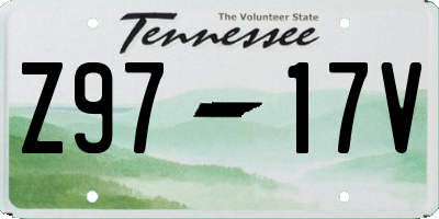 TN license plate Z9717V