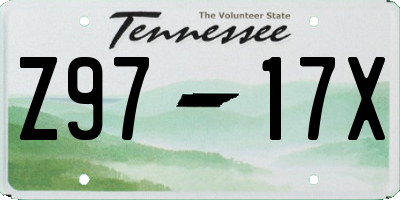 TN license plate Z9717X