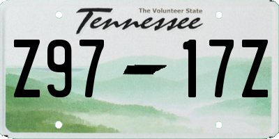 TN license plate Z9717Z