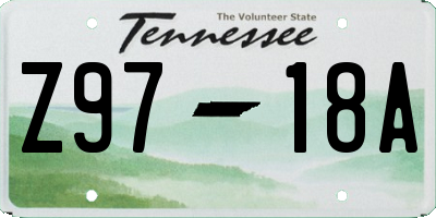 TN license plate Z9718A