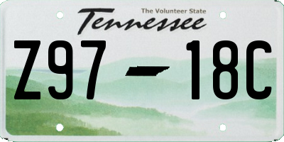 TN license plate Z9718C