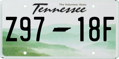 TN license plate Z9718F