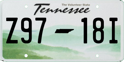 TN license plate Z9718I