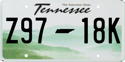 TN license plate Z9718K