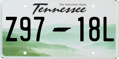 TN license plate Z9718L
