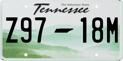 TN license plate Z9718M