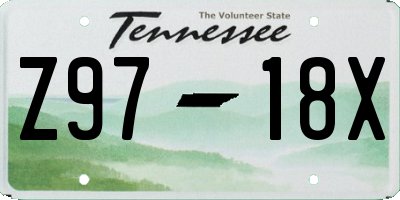 TN license plate Z9718X
