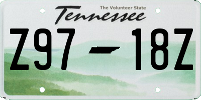 TN license plate Z9718Z