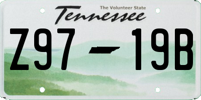 TN license plate Z9719B