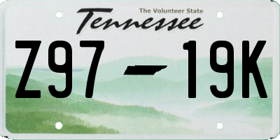 TN license plate Z9719K