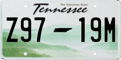 TN license plate Z9719M