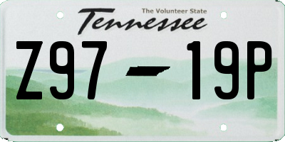 TN license plate Z9719P