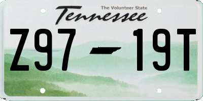 TN license plate Z9719T