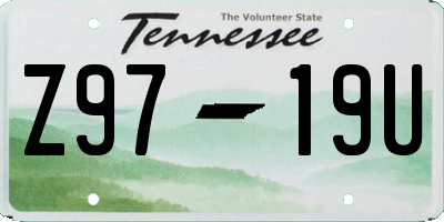 TN license plate Z9719U