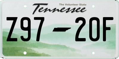 TN license plate Z9720F