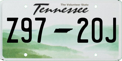 TN license plate Z9720J