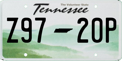 TN license plate Z9720P