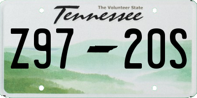 TN license plate Z9720S