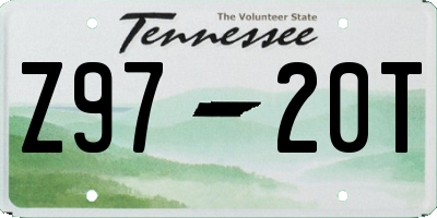 TN license plate Z9720T