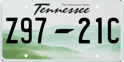TN license plate Z9721C