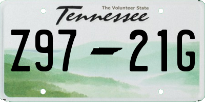 TN license plate Z9721G