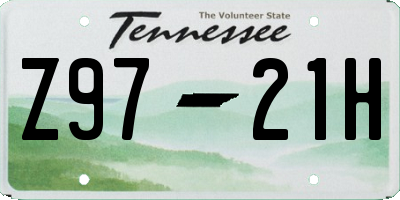 TN license plate Z9721H