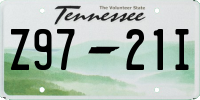 TN license plate Z9721I