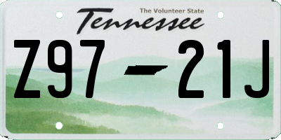 TN license plate Z9721J