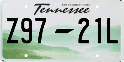 TN license plate Z9721L