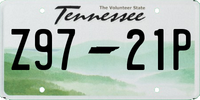 TN license plate Z9721P
