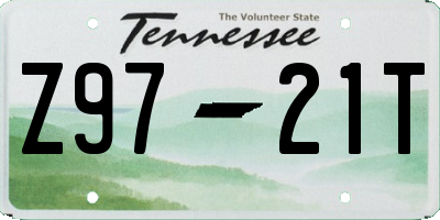 TN license plate Z9721T