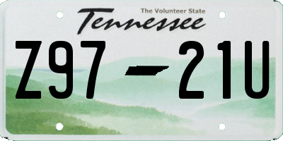 TN license plate Z9721U