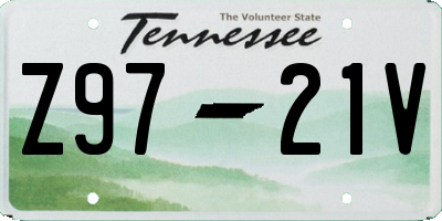 TN license plate Z9721V
