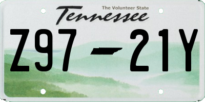 TN license plate Z9721Y