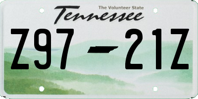 TN license plate Z9721Z